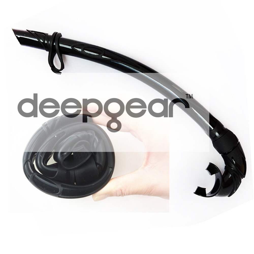 Tuba de plongée DEEPGEAR noir pour le poisson sous-marin et les apnée plongée flexible plongée avec tuba adulte plongée avec tuba et plongée avec tuba