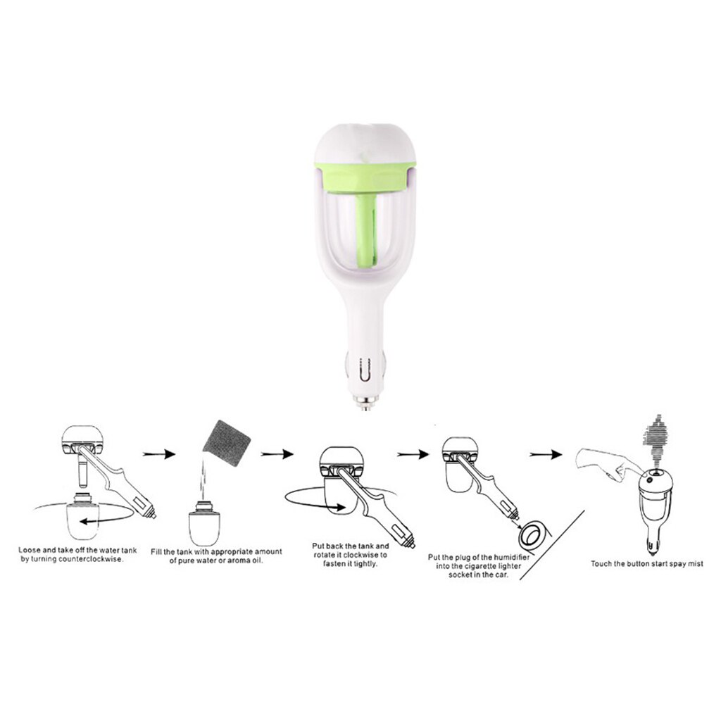 Portable USB Mini Car Air Humidifier Aromatherapy Diffuser Purify