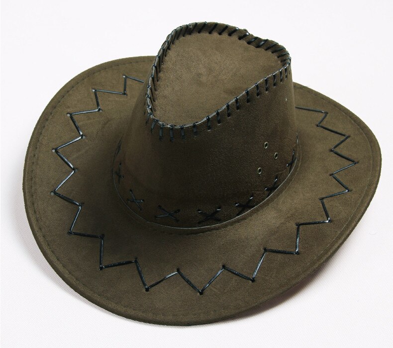 Wide Brim Faux Leather cowboy hats men women western Hollywood Style Party Costume travel cowboy hat AW7587: 3
