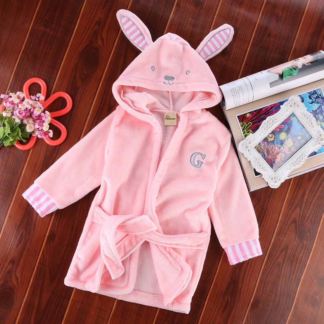 6M-5Y Fleece Nachtkleding Gewaad Voor Peuter Kids Baby Jongen Meisje Dier Gewaden Pluche Badjas Lente Winter