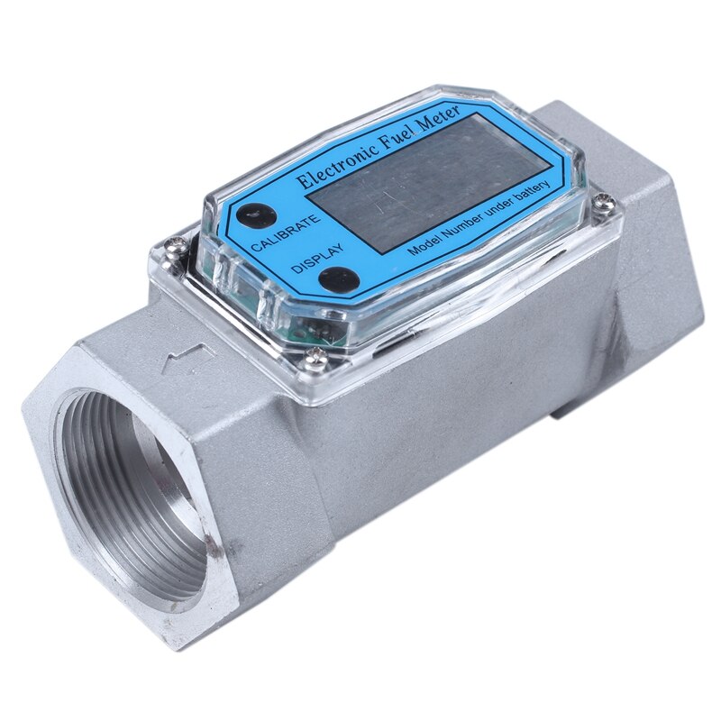 Digitaler Turbinen-Durchflussmesser 1 Zoll – Mit 3/4 Zoll Adapter, ±1% Genauigkeit, Für Diesel, Wasser, Methanol, 9-100 L/min