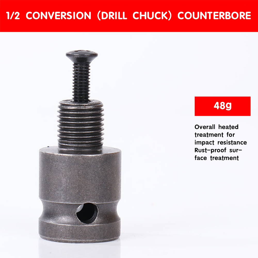 Adaptateur de mandrin de perceuse pour clés à chocs abrasives, mandrin de perceuse électrique, convertisseur d'adaptateur de mandrin de perceuse en acier allié, 1/2 en effet, 3/8 po: Gris foncé