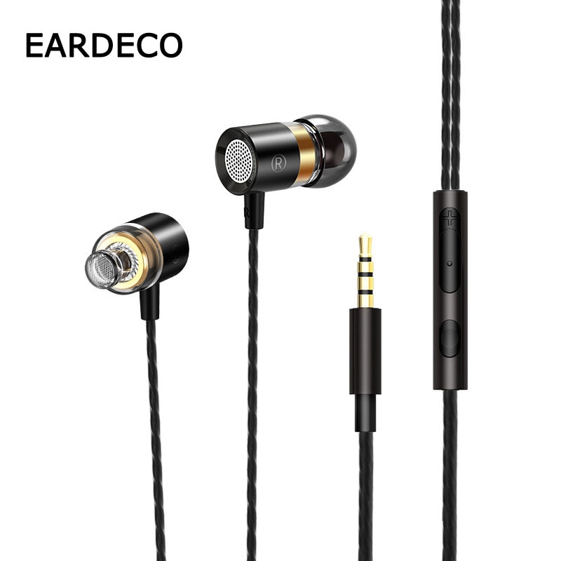 Eardeco In Ear Mobiele Hoofdtelefoon Wired Bass Draad Telefoon Oortelefoon Oordopjes 3.5Mm Muziek Sport Headsets Met Microfoon Stereo Voor xiaomi