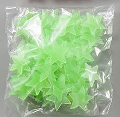 100pcs/bag 3cm Luminous Toys Star Stickers Glow In The Dark Fluorescent Sticker Painting Toys For Children Colorful Bedroom Home: green