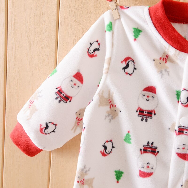 Baby Gesamt Weihnachten Jungen Mädchen Schneemann Strampler Herbst Winter Dicke Weiche Flanell Klettern Kleidung