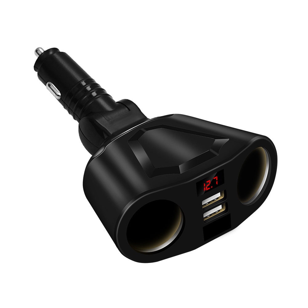 Car Charger Dual USB Low Power Intelligent Chip Rotatable Adjustment for Automobile Data Recorder Car Refrigerator