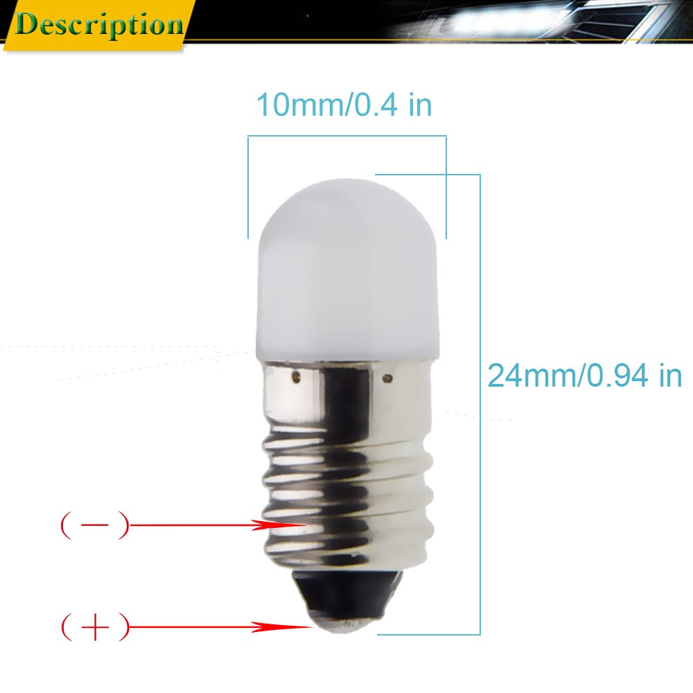 Paar E10 1447 Schroef LED Lamp 3 Volt 6 Volt Voor Zaklamp Vervanging Lamp Zaklamp Werklamp Lamp 100 Lumen Warm Wit 3 V 6 V DC