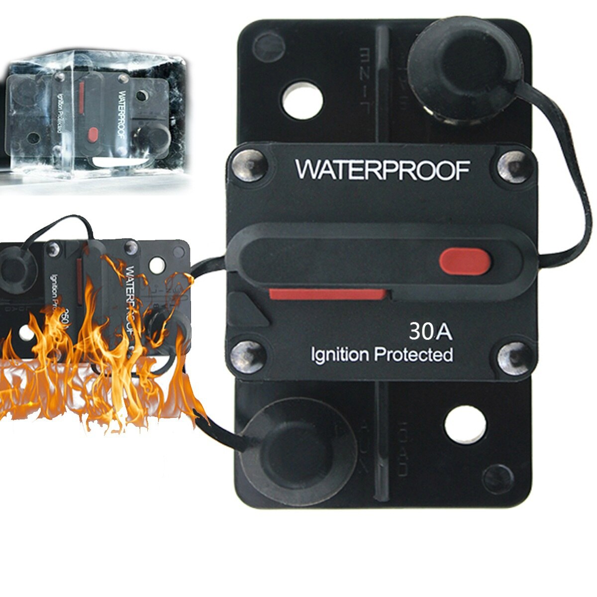 30A AMP Circuit Breaker Fuse Reset 12-48V DC Car Boat Auto Waterproof Fuse Box Fuse Car Fusibles Amplificador