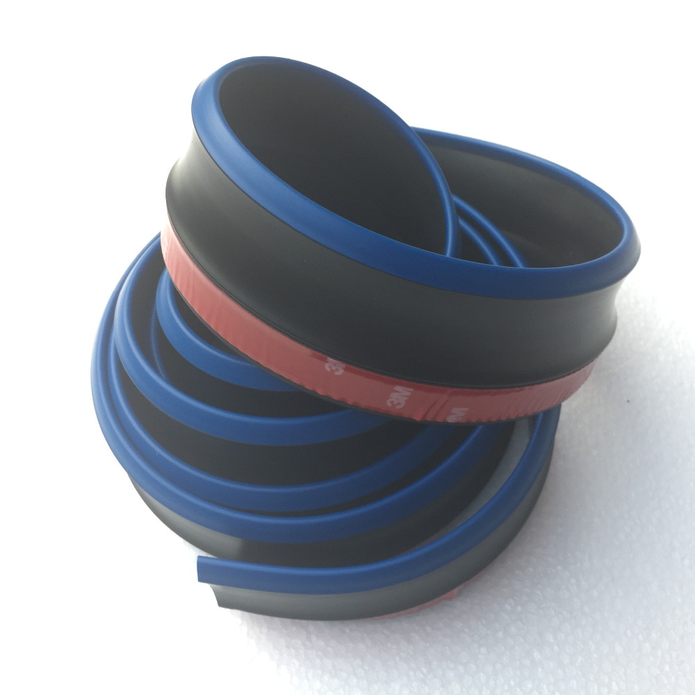 Rubber Red Blue White hybrid bumper Strip Car 2.5m length Exterior Front Bumper Lip Kit / Car bumper Strip Universal