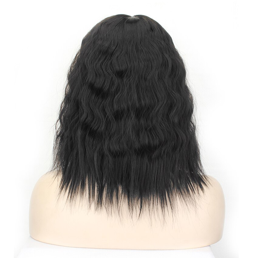 Female Synthetic Hair Extensions &amp; Wigs Curly 12inch Clip in Extension Hair Pieces Long High Temperature Fiber Dark/Light Brown: black