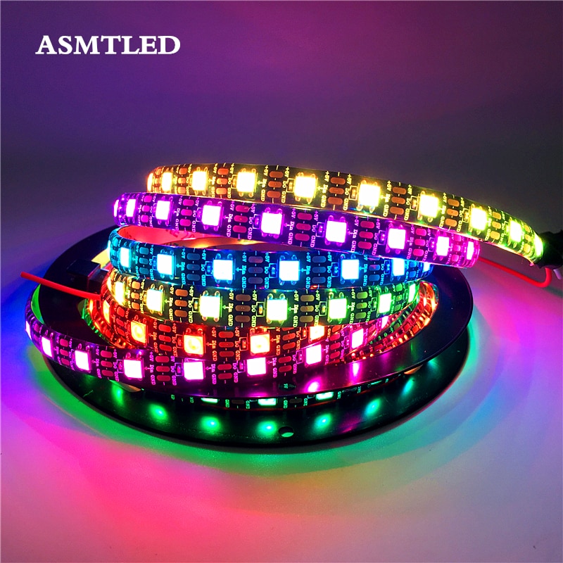 WS2812B LED Strip DC 5V Zwart Wit PCB Smart Adresseerbare Pixel WS2812 IC 60 LEDs/M 5050 RGB LED Tape 50CM 1M 2M 3M 4M 5M