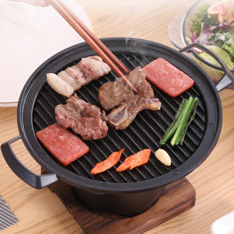Mini Bbq Grill Alcohol Kachel Home Rookloze Barbecue Grill Bbq Plaat Draagbare Roosteren Vlees Gereedschap Voor Outdoor Home