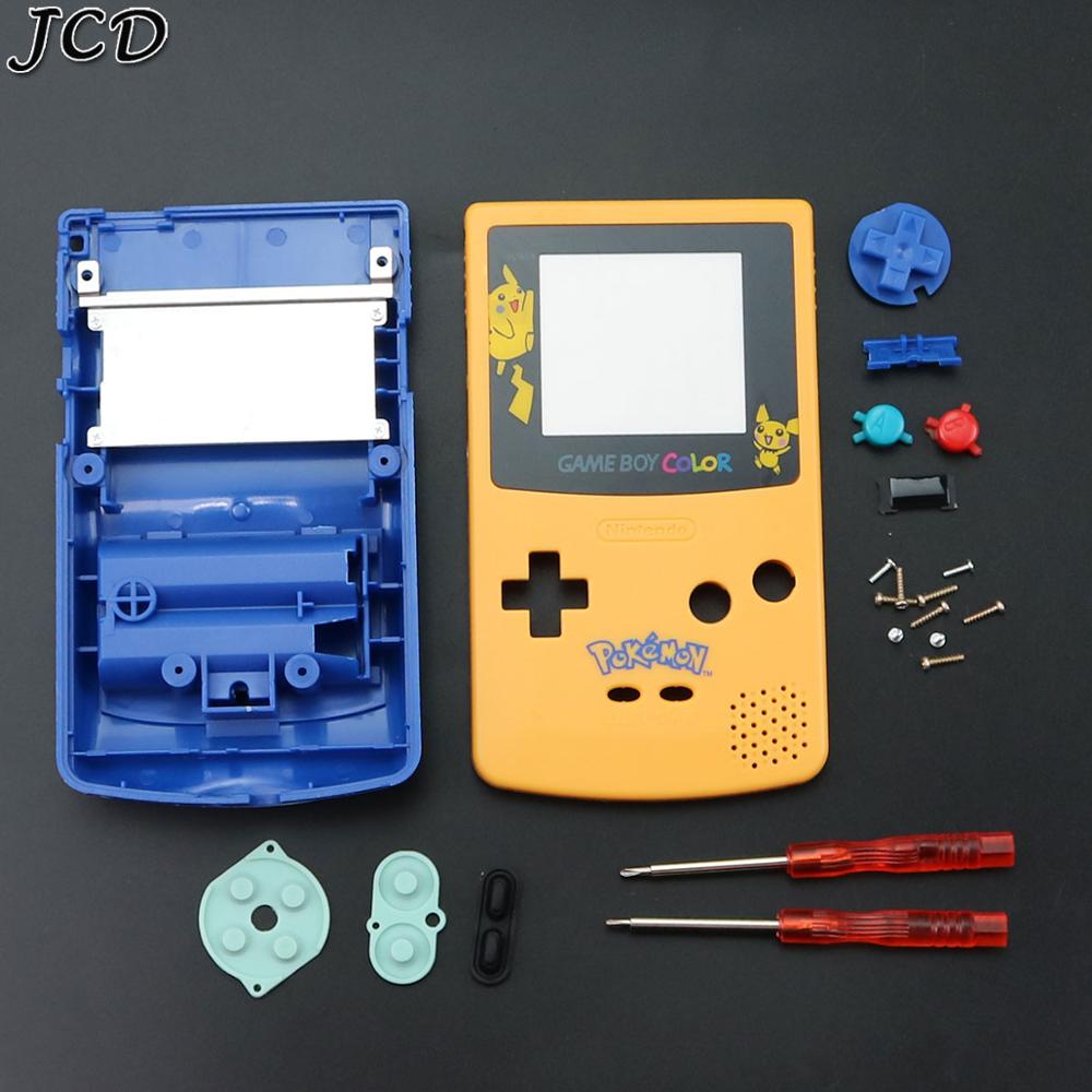 JCD For GBC Limited Edition Shell Replacement For Gameboy Color GBC game console full housing With Rubber Pads Screwdrivers