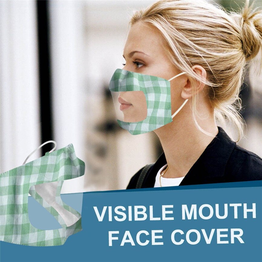 woman Lip transparent print Lip Visual Shield Splash Transparent Plastic Safety Shields Visible Expression For Faces Protection