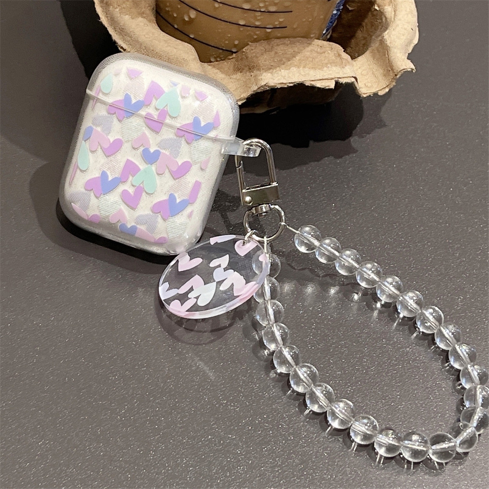 Étui brillant à paillettes de fleurs pour AirPods 1 2 3 4, housse de Bracelet pour écouteurs Bluetooth sans fil pour Apple airpods Pro 2nd Funda: XS / MARRON