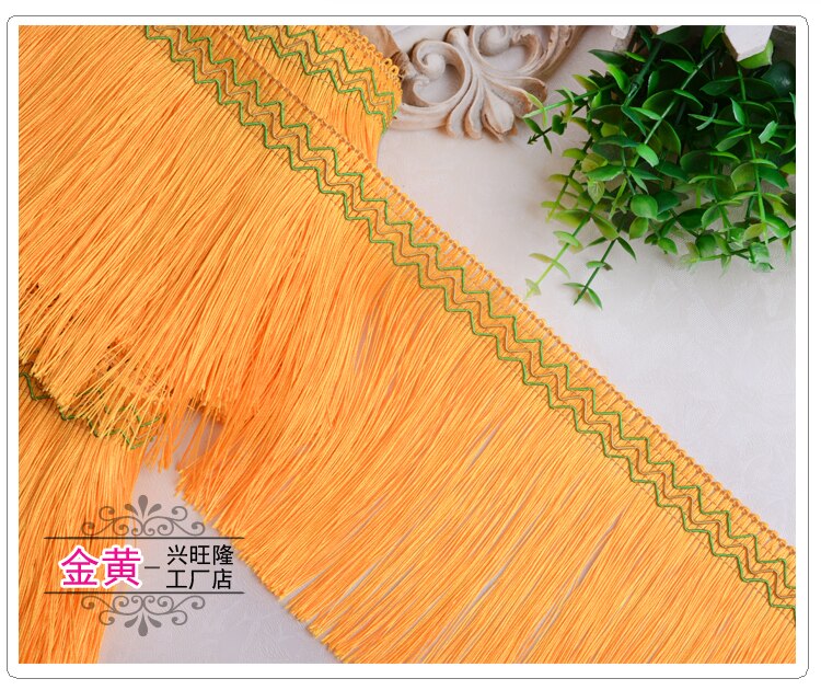 12Yards Gordijn Sofa Decoratie Lace Trim Diy Accessoires Kwastje 15Cm Breed: Yellow