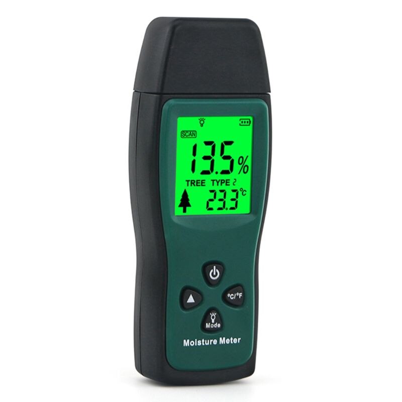 Two Pins Digital Wood Moisture Meter Wood Humidity Tester Timber Damp Detector LCD Display Probe Range 2%~70%