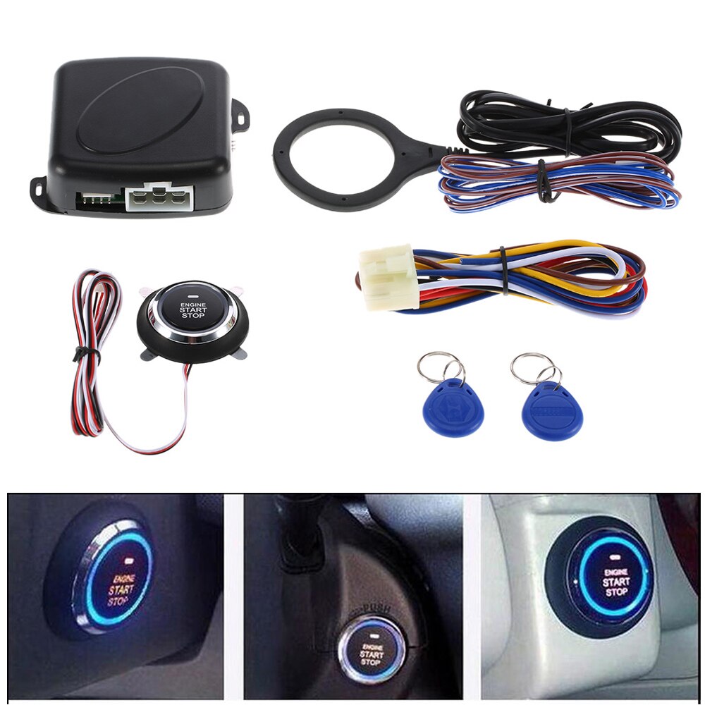start stop One way auto Car Alarm System with remote start engine keyless entry system carro