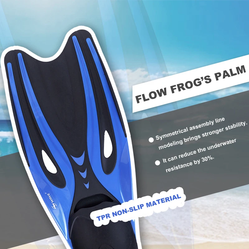 Adult Flexible Comfort TPR Non-Slip Swimming Diving Fins Rubber Snorkeling Swim Flippers Water Sports Beach Shoes