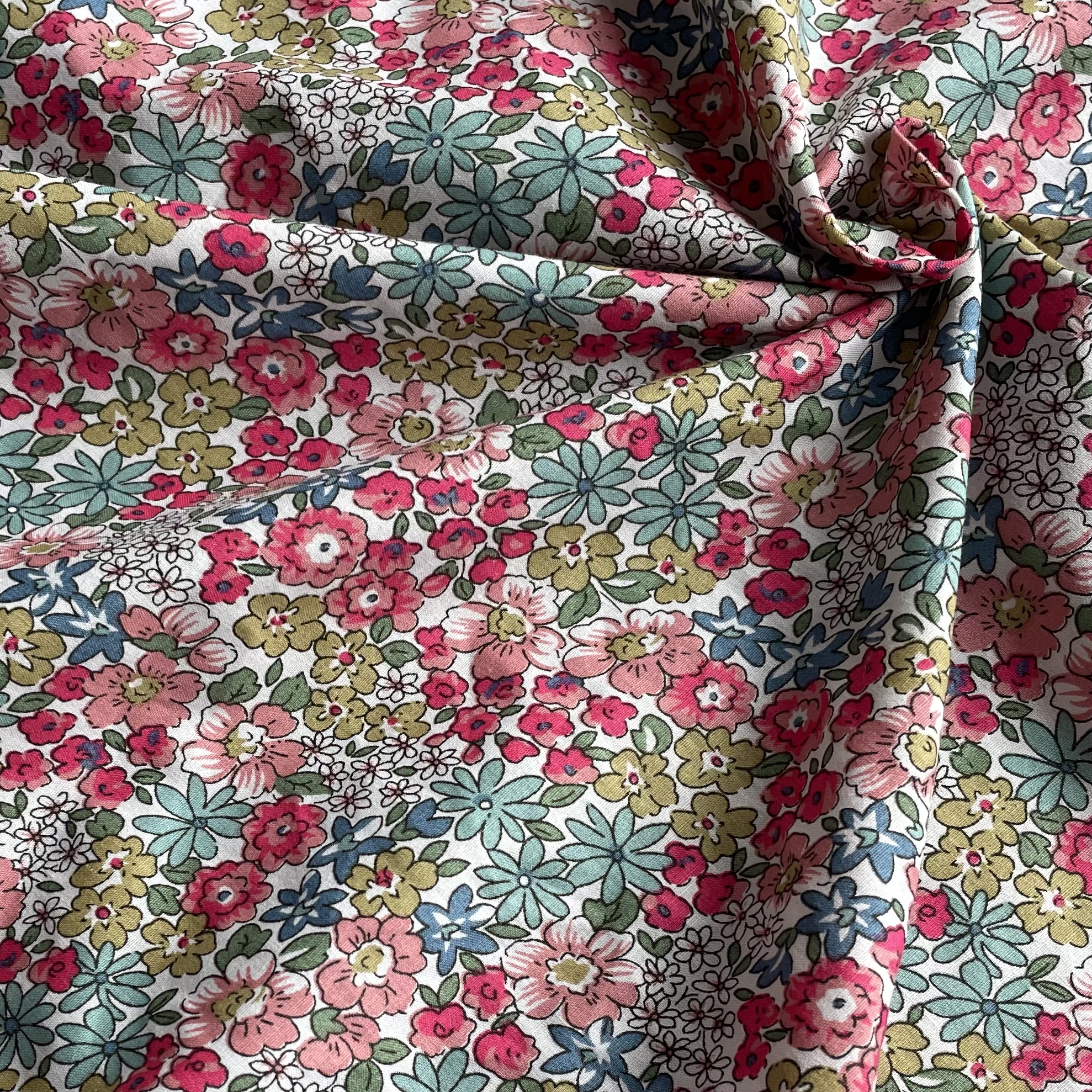 145x50cm Floral 100% algodón 40S como tela de la libertad Impresión Digital para coser vestidos de tela falda niños hecho a mano: XS / Rosa
