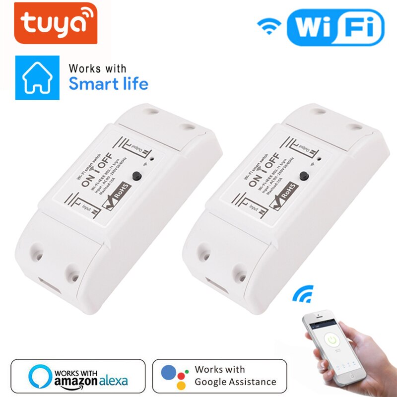 DIY WiFi Wireless Smart Light Switch Universal Breaker Timer Smart Life APP Wireless Remote Control Works With Alexa Google Home
