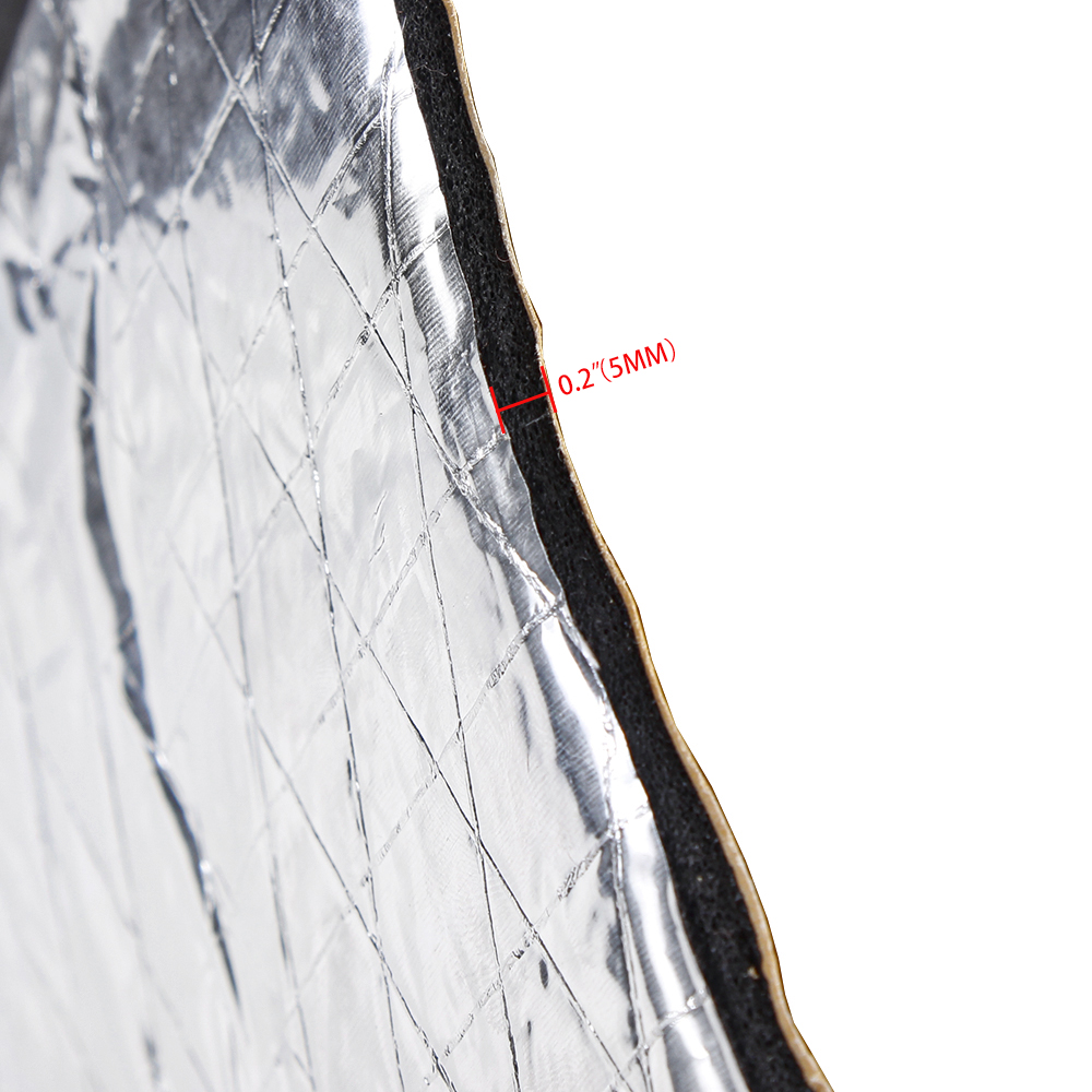 Car Hood Engine Firewall Heat Mat Deadener Sound Insulation Deadening Material Aluminum Foil Sticker 140cm x100cm RS3-ENL009