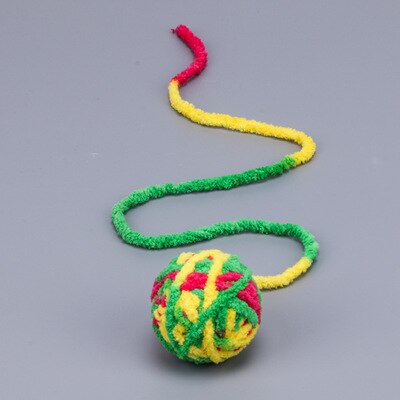 Grappige Lange Staart Fuzzy Katten Wol Bal Speelgoed Kleurrijke Touw Bal Huisdier Kat Speelgoed Teaser: B