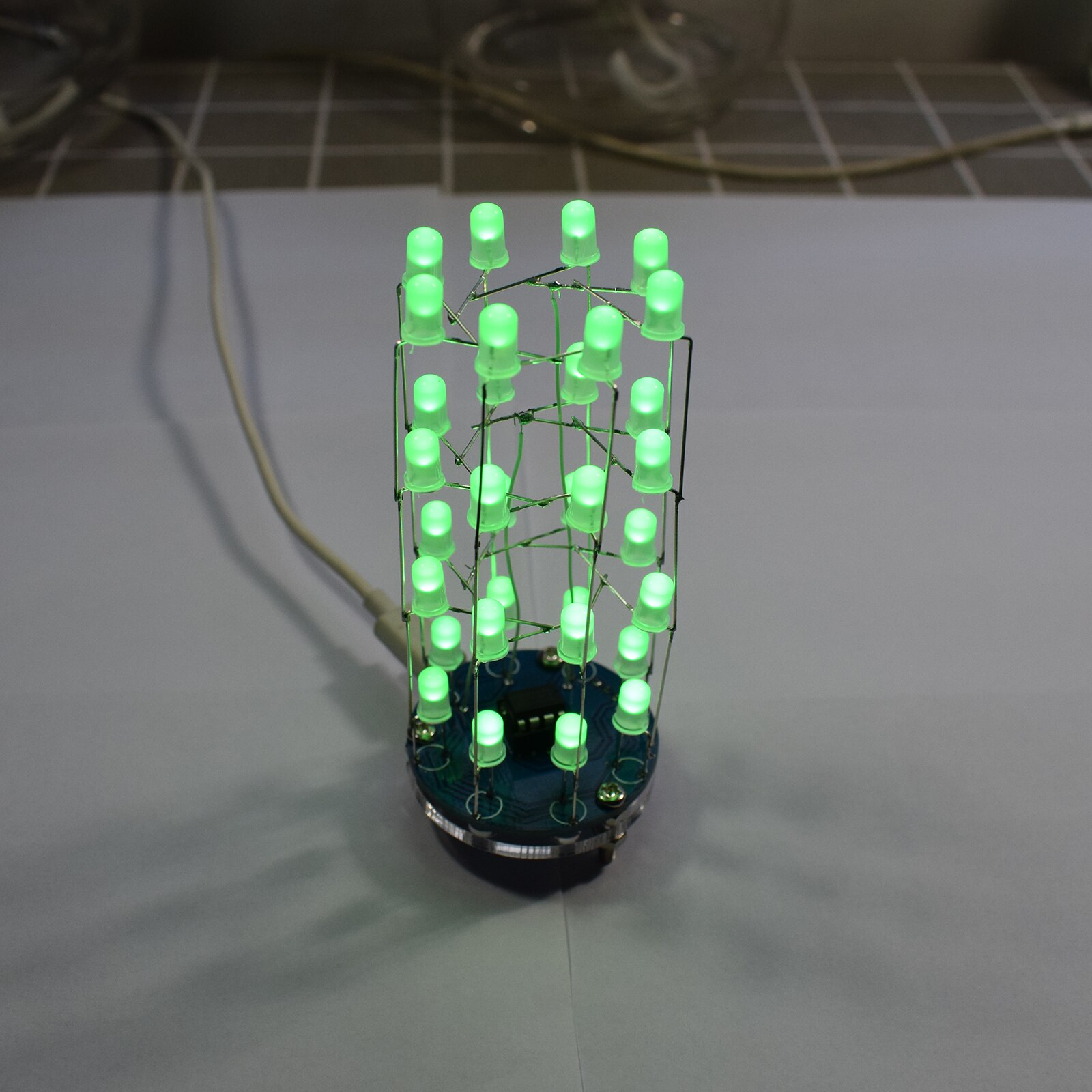 Led Cilindrische Cube8x4 Licht Kubus Elektronische Diy Eenvoudige Maken Kit Voor Beginners: Green LED
