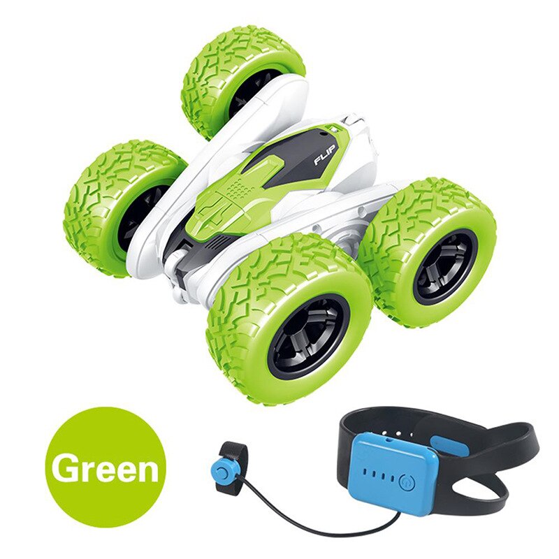 gesture control toy car Remote Control Stunt Car Gesture Induction Twisting Off-Road Vehicle Light: green