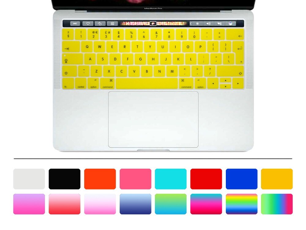 Hrh Engels Eu Silicone Toetsenbord Cover Skin Protector Voor Mac Newpro 13 "A1706 A2159 Pro 15" A1707 Met touch Bar