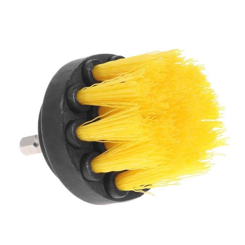 3PCS Round Electric Bristle Brush Tub Rotary Cleaning Tool Set Attachment Nylon Brushes Tub Cleaner Kit Wood Grinding Polishing: A