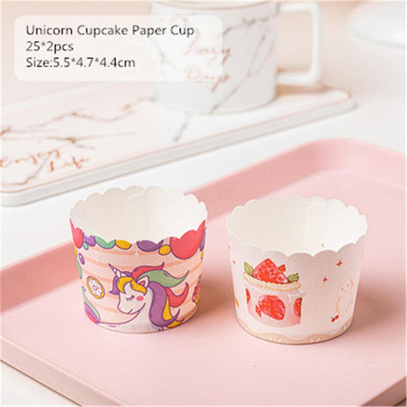 50pcs Rainbow Unicorn Muffin Cupcake Paper Cup For Wedding Unicorn Party Caissettes Cupcake Liner Baking Cup Cake Wrapper Case