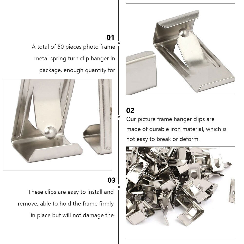 60Pcs Foto Fotolijst Metalen Lente Turn Klemmen Hanger Haak Accessoires