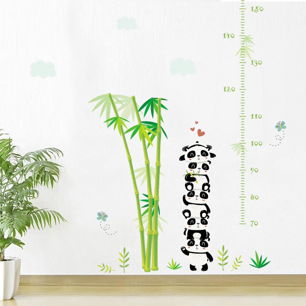 Leuke Panda bamboe Muursticker Meten hoogte voor kinderen kamers Slaapkamer woonkamer home decoraties Mural nursery Stickers