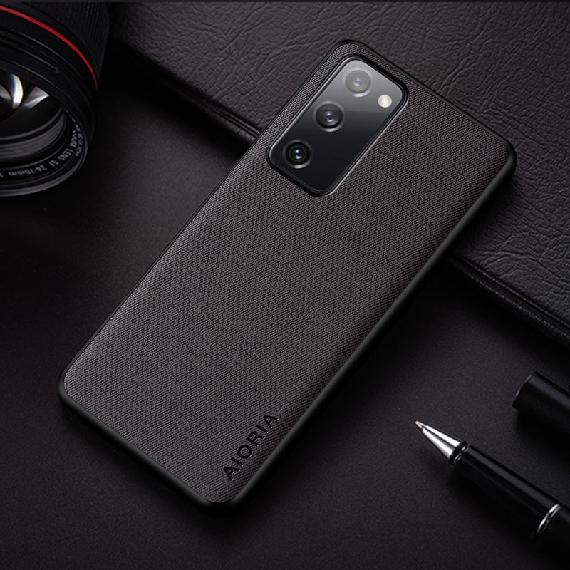 Schutzhülle für samsung Galaxis s s20 fe s20 Ultra Plus, schlichte, einfarbige schutzhülle aus textilleder, stoßfest, mit rückseite: Samsung  s20 Plus / Dunkelgrau