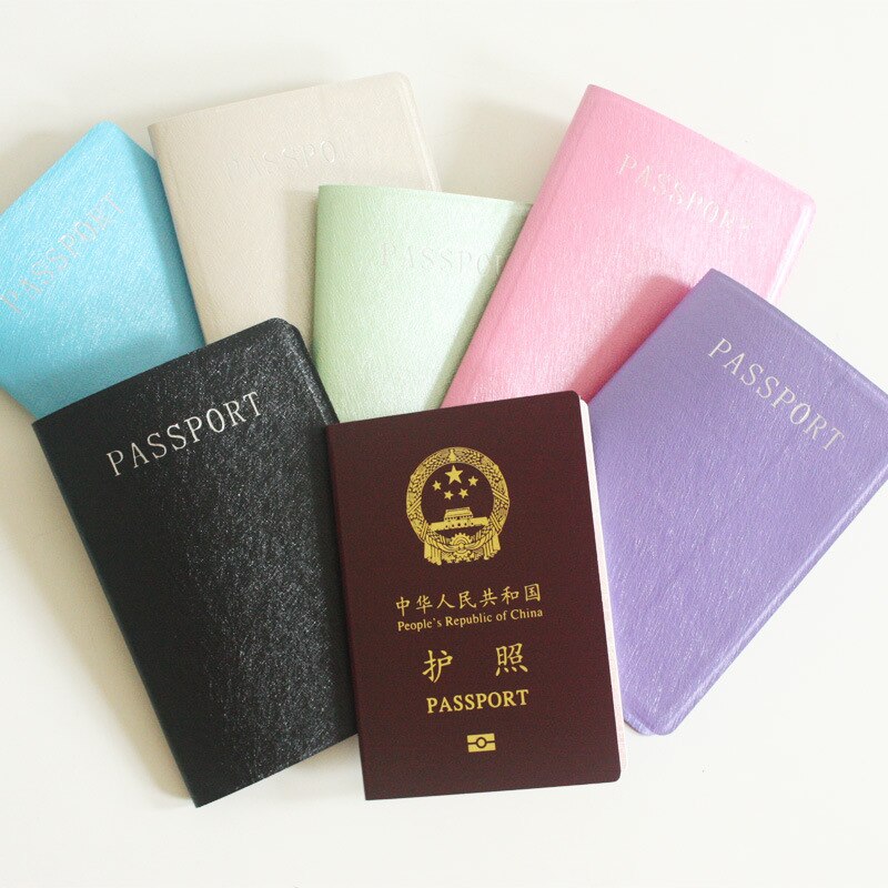 Travel Accessories Passport Holder Cover Organizer Card Solid PU Leather Storage Case Women Busines Credit Wallet