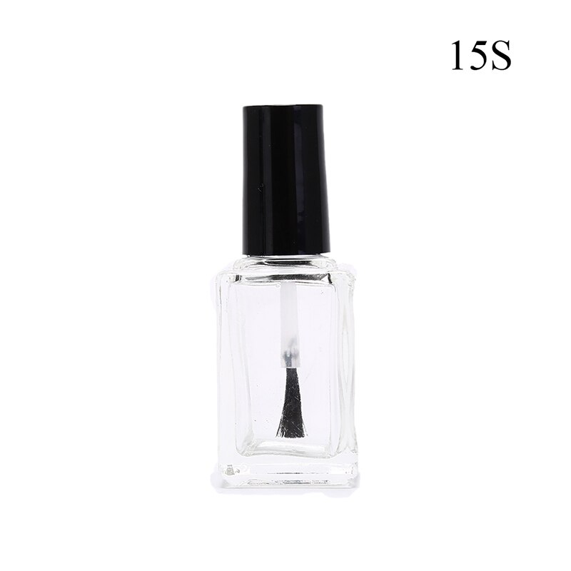 10 Ml/15 Ml Nagellak Glazen Fles Lege Met Een Deksel Borstel Lege Cosmetische Containers Nail Glazen Flessen met Borstel Transparante: 15m square