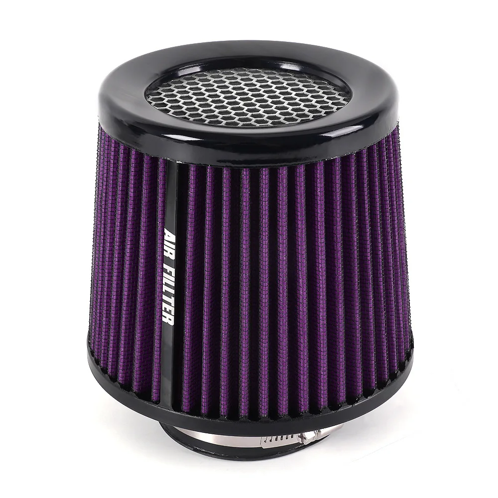 Car Air Filter High Flow Cone Cold Air Intake Filter Auto Modification Accessories Air-Filter Mesh Cone Universal 76mm 3inch: COLORLESS