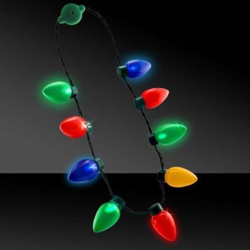 Collier ampoule de noël jusqu'à lumière LED, décoration scintillante pour fête, pour adultes ou enfants