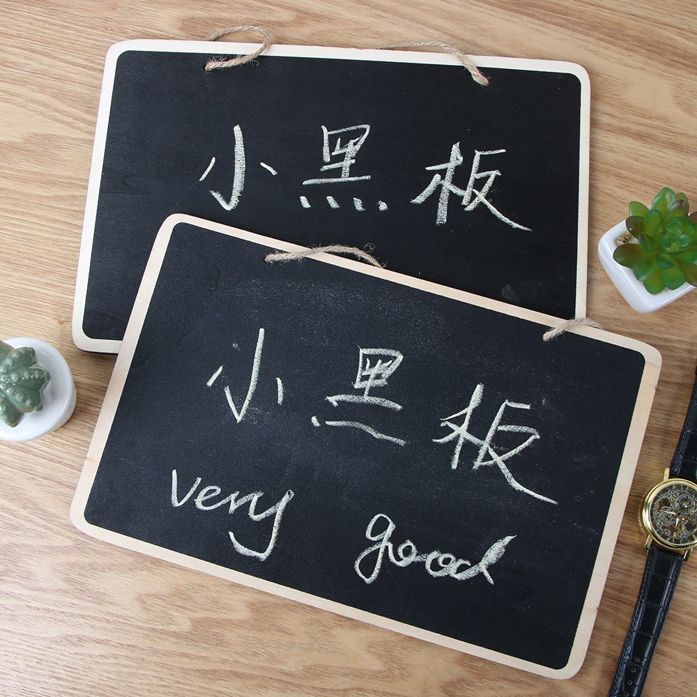 Wooden Small Blackboard Single Sided Message Board Home Hanging Chalkboards Stationery 20*30Cm