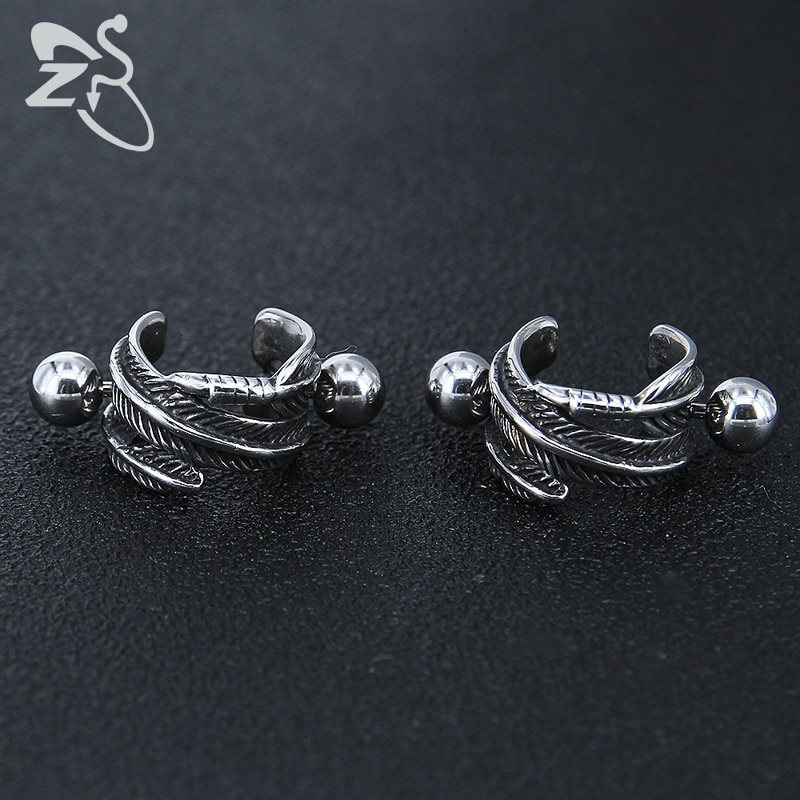 ZS-pendientes de aro de estilo Hip Hop para hombre, joyería de acero inoxidable 316L estilo Punk, 1 par de pendientes redondos pequeños de motorista, accesorios de rollo de roca