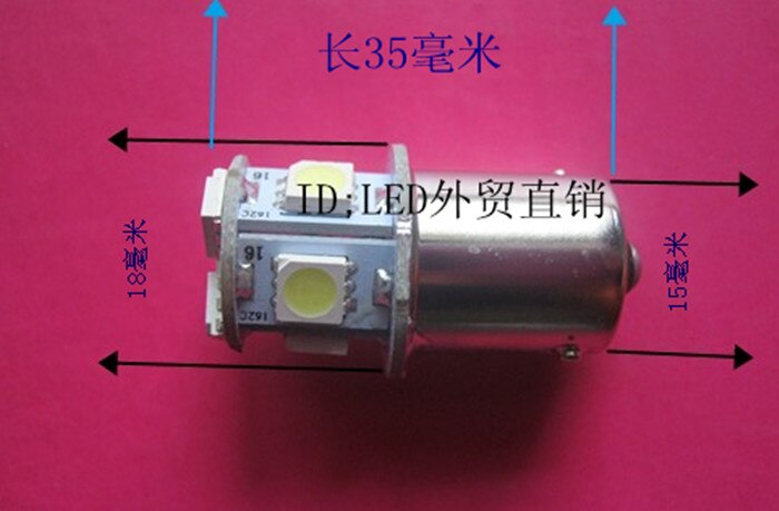 DC, AC, 24 VLED textiel machine lampje, B15 lamp bajonet, enkel contact LED12V