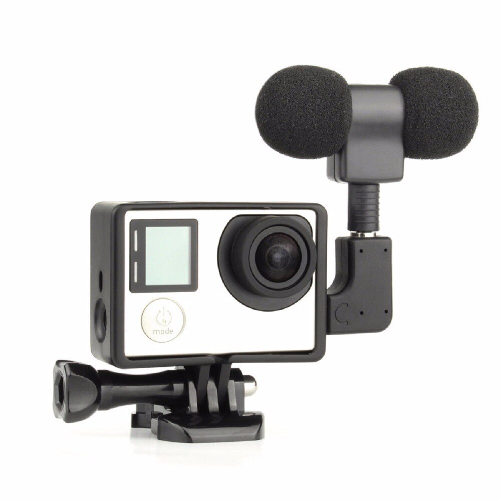 7 in 1 Voor GoPro Hero 3 3 + 4 Mini USB 3.5mm Microfoon + Frame + Schroef + gesp + Adapter Sport Action Camera Accessoires # F3114