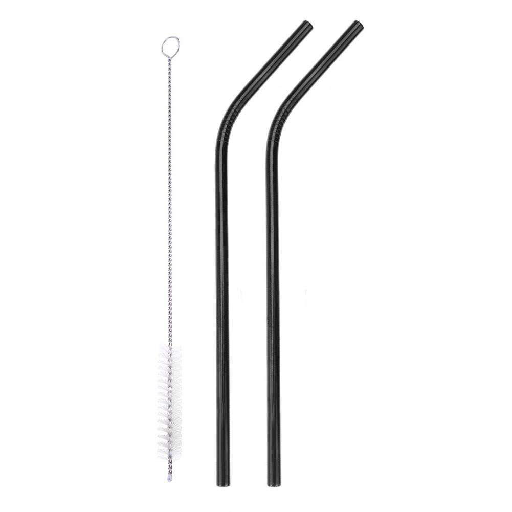 Pajillas reutilizables de acero inoxidable, cepillo limpiador, accesorios pequeños para Bar y en casa, 3 piezas: 4