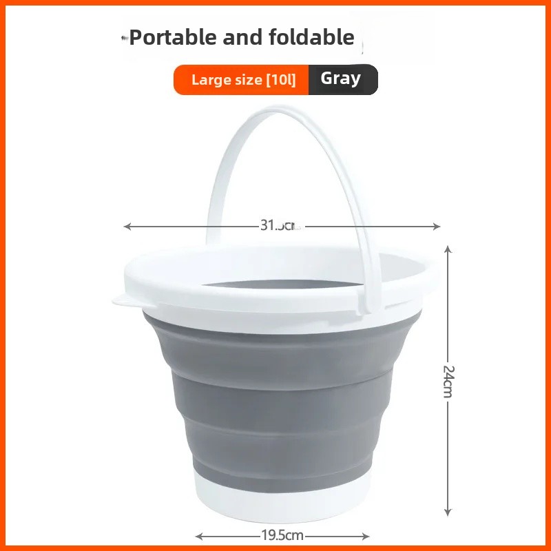 Portable Foldable Multi-Function Bucket Car Travel Fishing Pen Washing Basin Outdoor Use Collapsible Water Container Home Goods: green