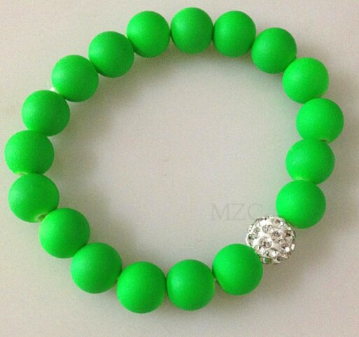 10mm 12 stuk/partij Mix Neon h5363532 Kleur Kralen Disco crystal Armband Ball Stand Stretch goede ok 3; kfd handgemaakte r4464: 2