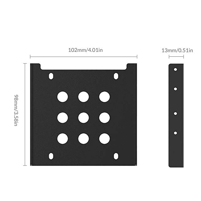 3.5 tommer monteringsbeslag i aluminium harddisk, passer til 3.5 tommer optisk drevbås eller harddiskbås til 2.5 tommer sata / ide / ssd