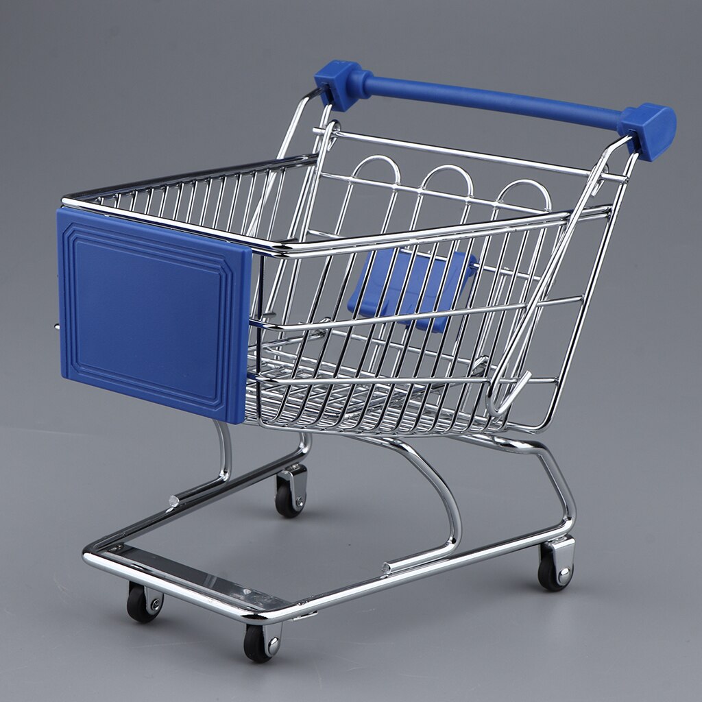 Miniature supermarked håndkærre, lille indkøbskurv trolley, indkøbshjælp vogn opbevaring legetøj til børn