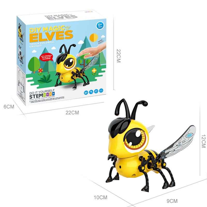 Electronic Assembly Bee Toy Touch Induction Charging Bee Toy Can Walk With Sound And Light Assembled Toy