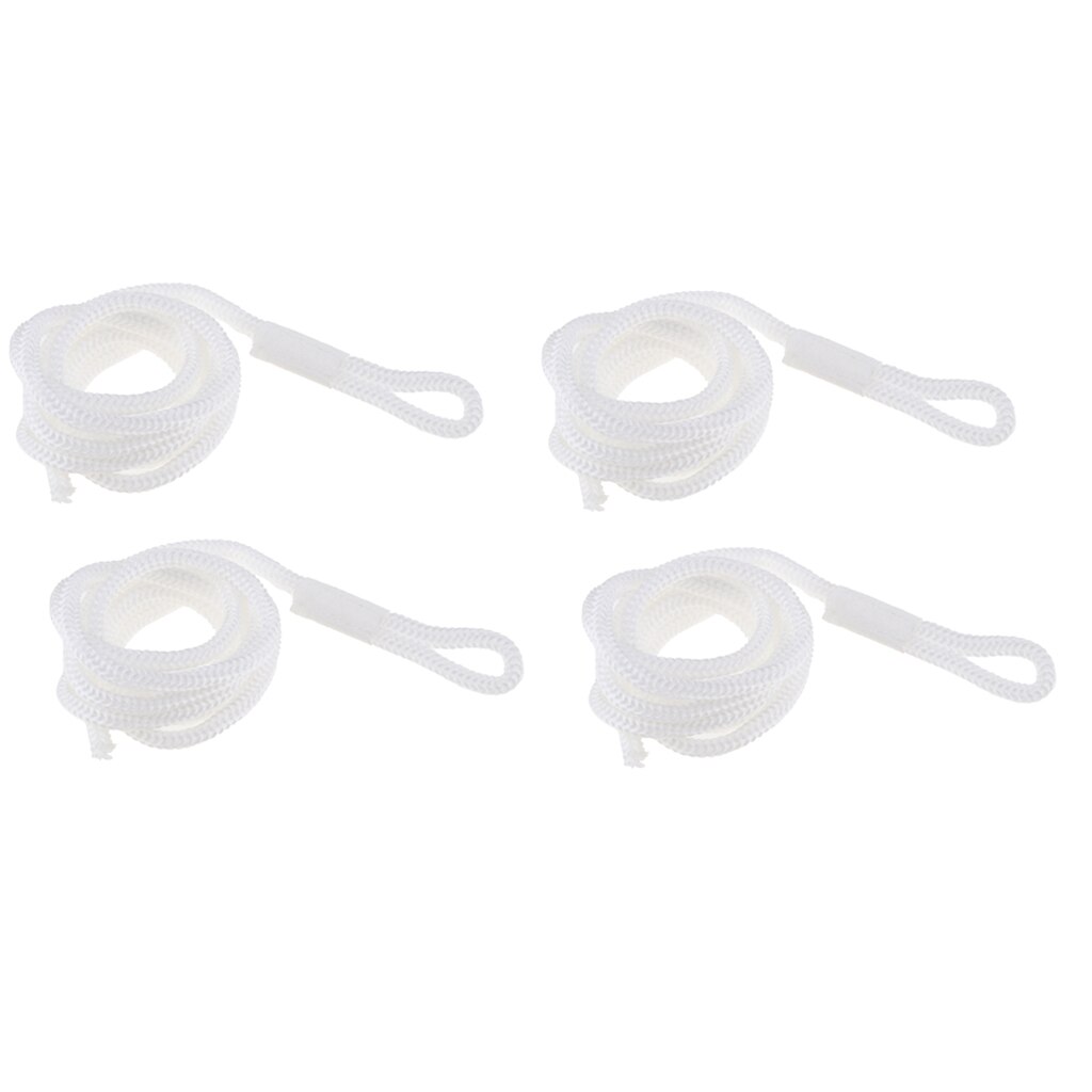 4 Pieces White Double Braid 1/4 INCH X 5 FT Boat Bumper Fender Lines Marine Docking Rope